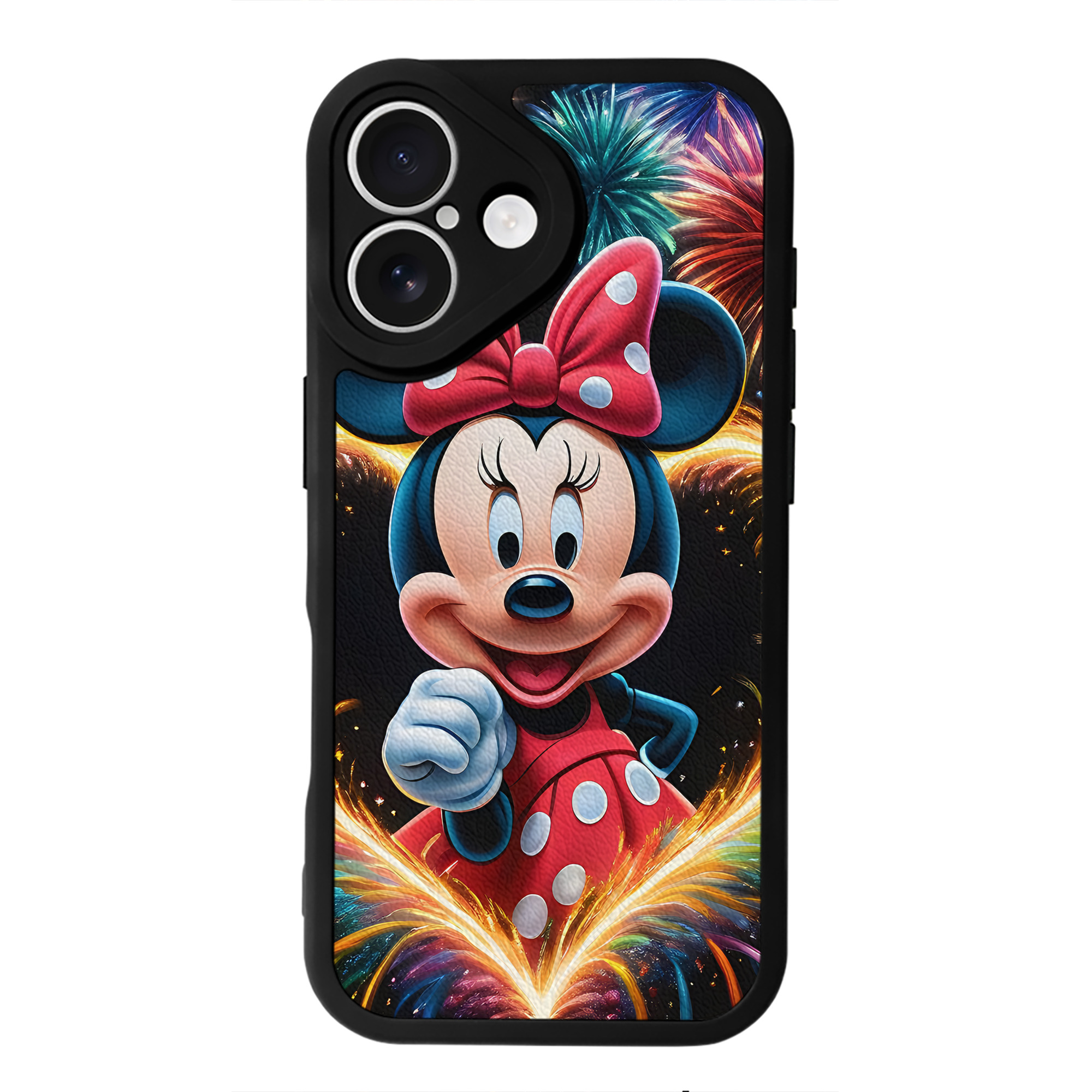（画像用） ミッキーマウス Mickey Mouse 【iPhone 16シリーズ対応】シリコンスマホケース（レザー調） 材質：シリコン